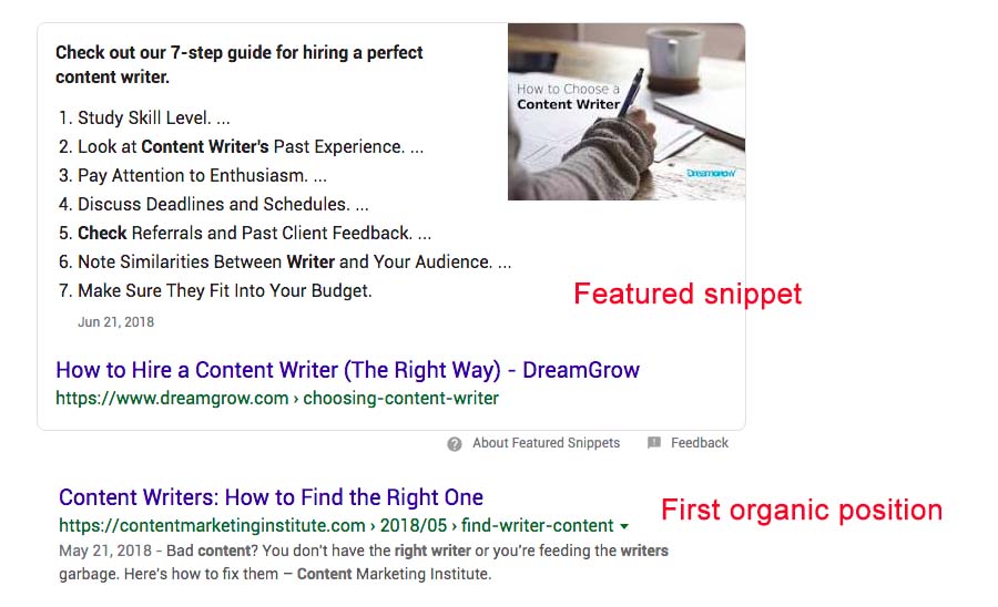 featured snippet 