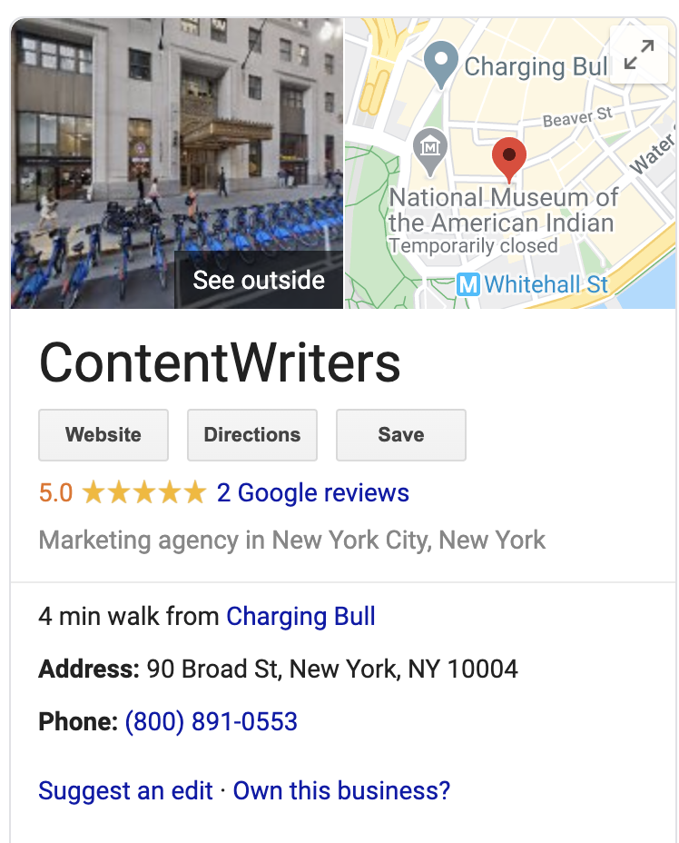 google my business listings