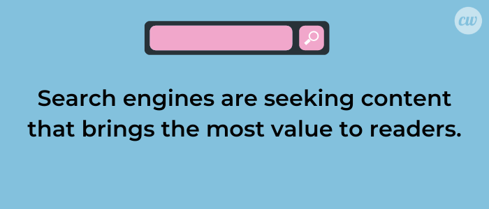 content marketing helps SEO efforts, a content marketing goal should be to improve SEO and search engine visibility