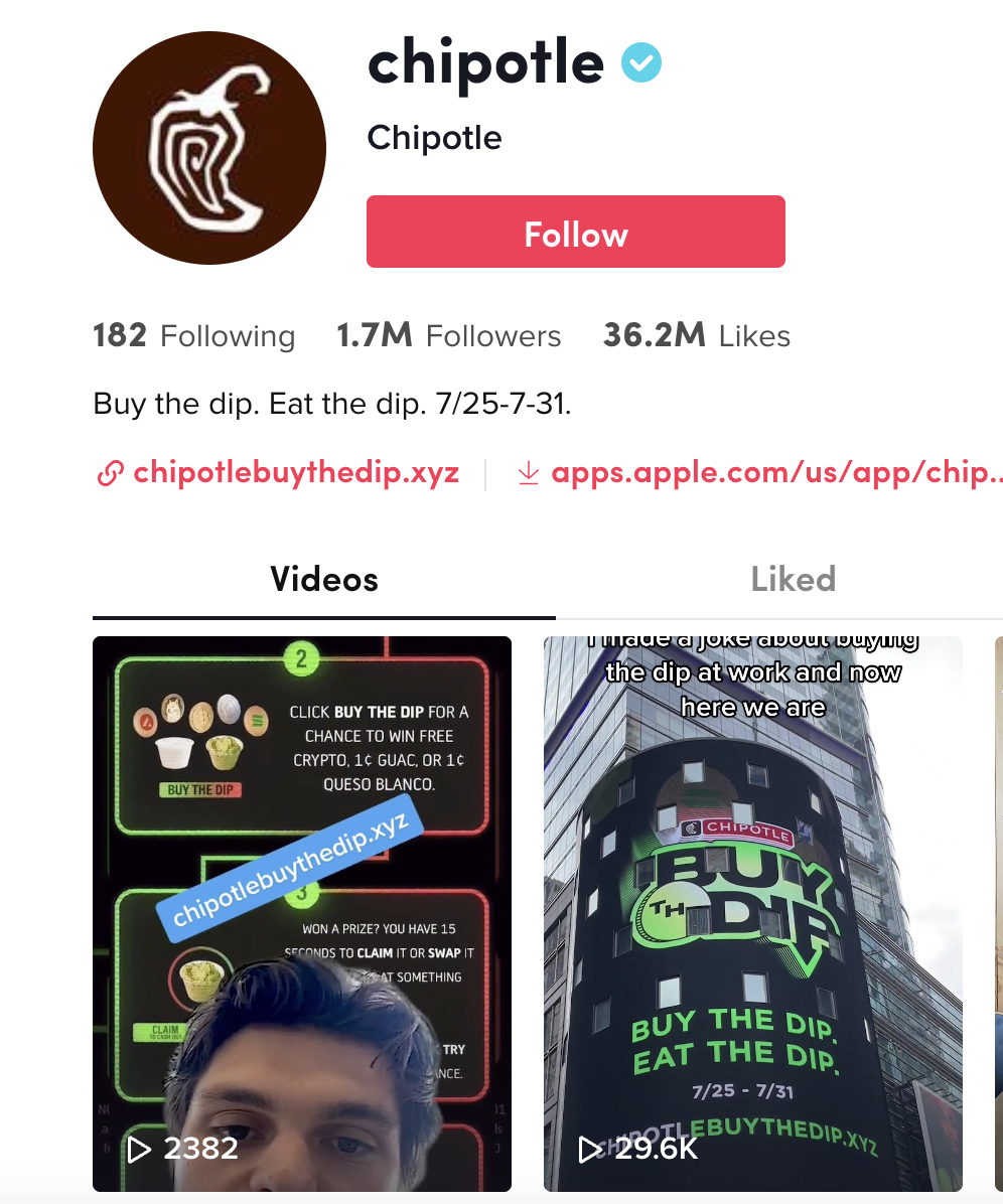 Chipotle TikTok is an example of successful micro content
