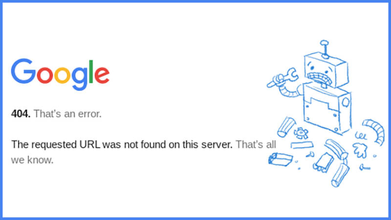 Google 404 page