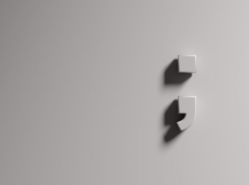 Semicolon,Symbol,Or,Sign,On,Gray,Background.,3d,Rendering.